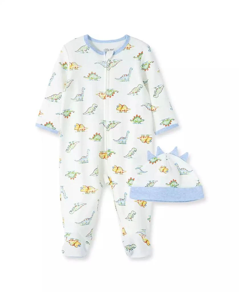 商品Little Me|Baby Boys Dinomite Footed Coverall and Cap Set, 2 Piece,价格¥98,第1张图片