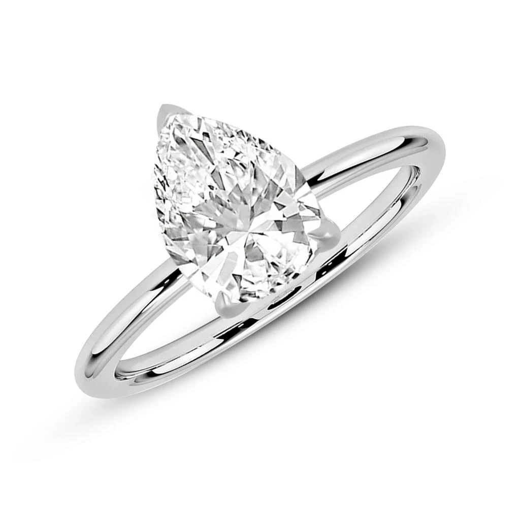 商品MaxColor|14k Gold 1.7 Carat Pear Cubic Zirconia Solitaire Engagement Ring,价格¥2572,第3张图片详细描述