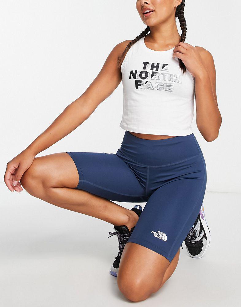 The North Face Training Flex high waist legging shorts in navy商品第4张图片规格展示