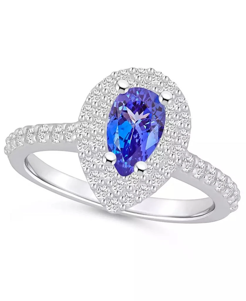 商品Macy's|Tanzanite (7/8 ct. t.w.) & Diamond (5/8 ct. t.w.) Pear Halo Statement Ring in 14k Gold,价格¥37409,第1张图片