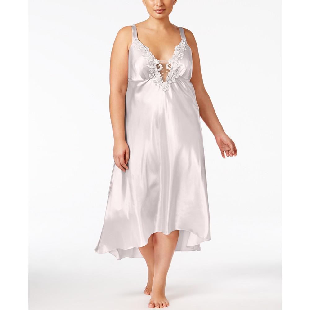 商品Flora Nikrooz|Plus Size Satin Stella Lingerie Nightgown,价格¥500,第1张图片