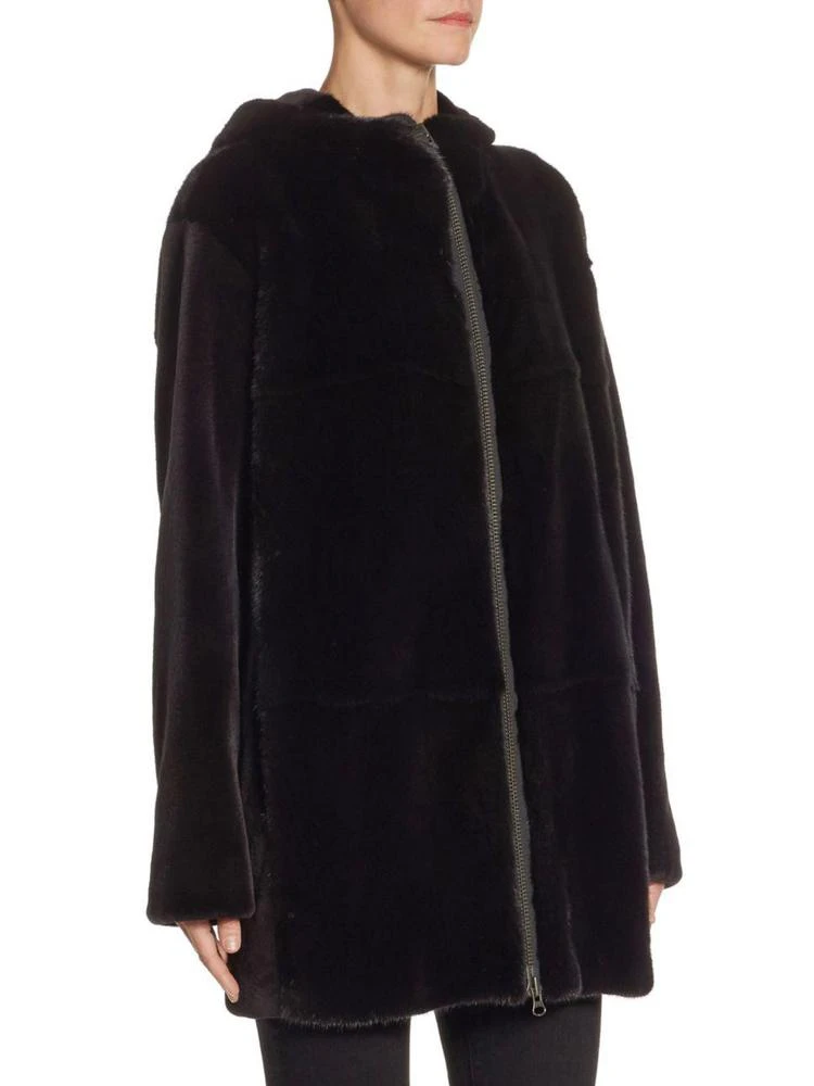 商品The Fur Salon|Hooded Velvet Mink Coat,价格¥31460,第3张图片详细描述