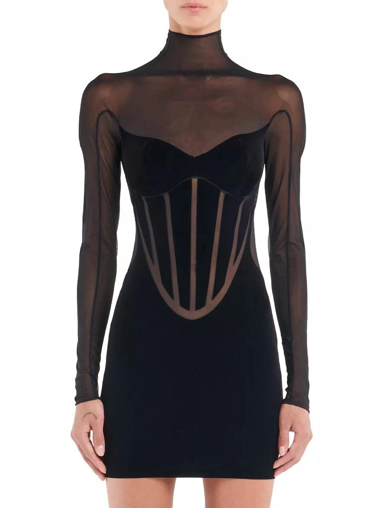 商品Wolford|Wolford x Mugler Flock Shaping Dress,价格¥2279,第3张图片详细描述