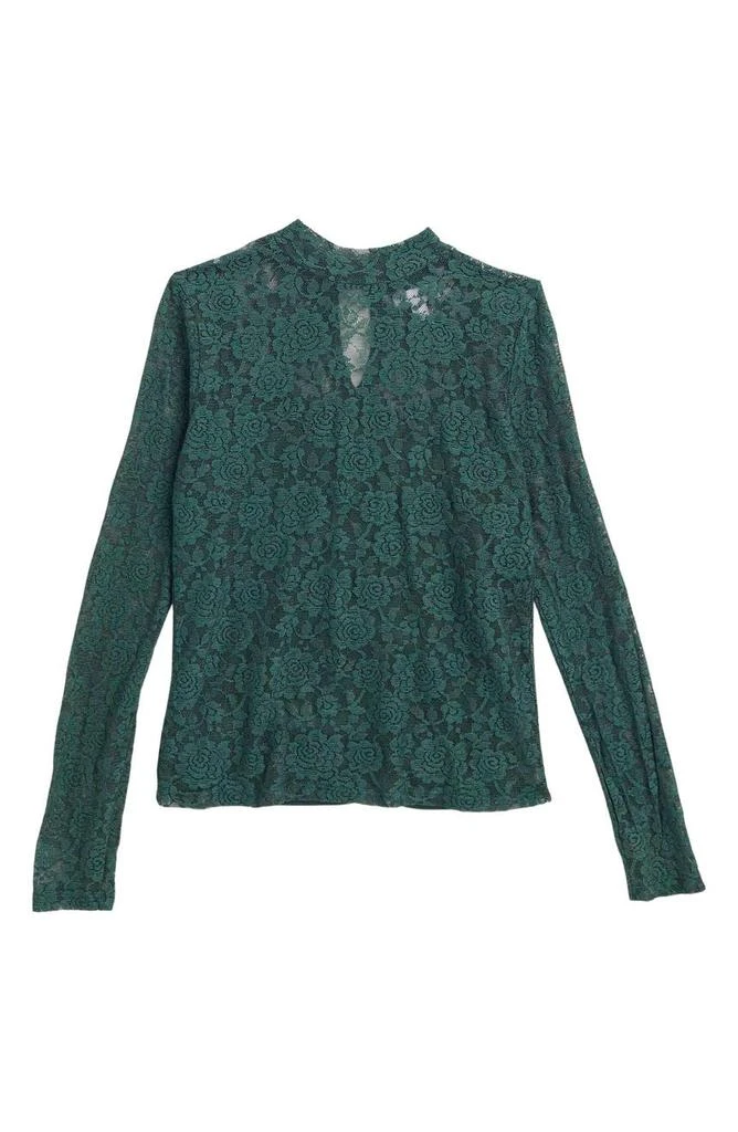 商品Love, Fire|LOVE FIRE Mock Neck Long Sleeve Lace Top,价格¥87,第1张图片