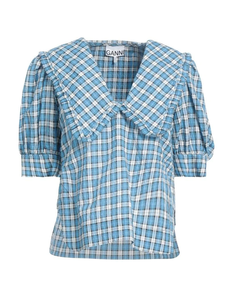 商品Ganni|女式 格子衬衫 蔚蓝色,价格¥700,第1张图片