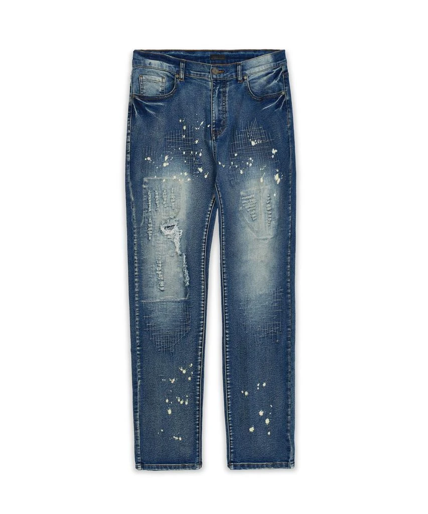 商品Reason Clothing|Plus Size Stitchworks Ripped Washed Jeans,价格¥126,第1张图片