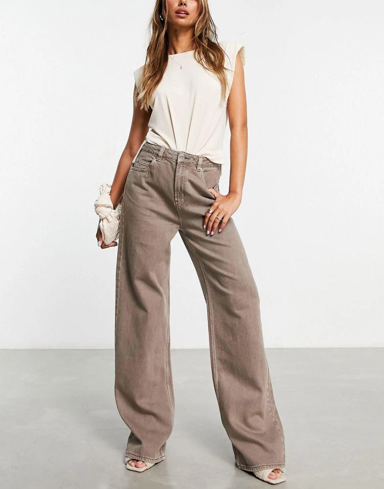 商品ASOS|ASOS DESIGN dad jeans in washed brown,价格¥189,第1张图片