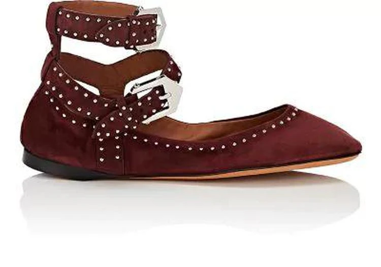 商品Givenchy|Elegant Line Studded Suede Flats,价格¥3785,第1张图片