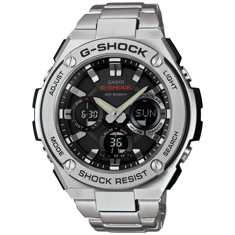 商品G-Shock|Men's Analog-Digital Stainless Steel Bracelet Watch 52x60mm GSTS110D-1A,价格¥2854,第1张图片