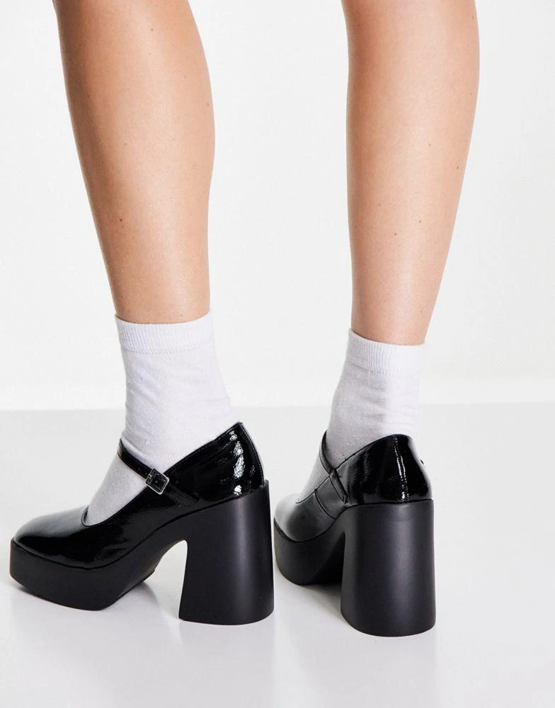 商品ASOS|ASOS DESIGN Penny platform mary jane heeled shoes in black,价格¥165,第2张图片详细描述