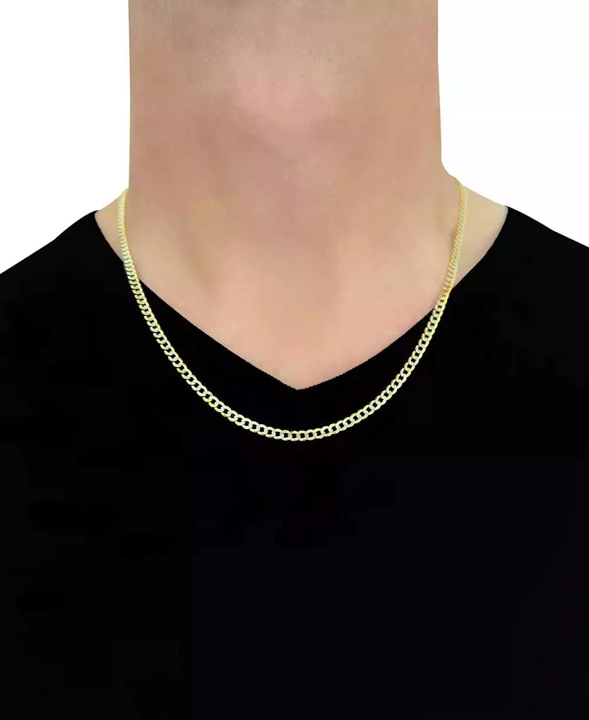 28" Two-Tone Open Curb Link Chain Necklace (3-5/8mm) in Solid 14k Gold & White Gold 商品