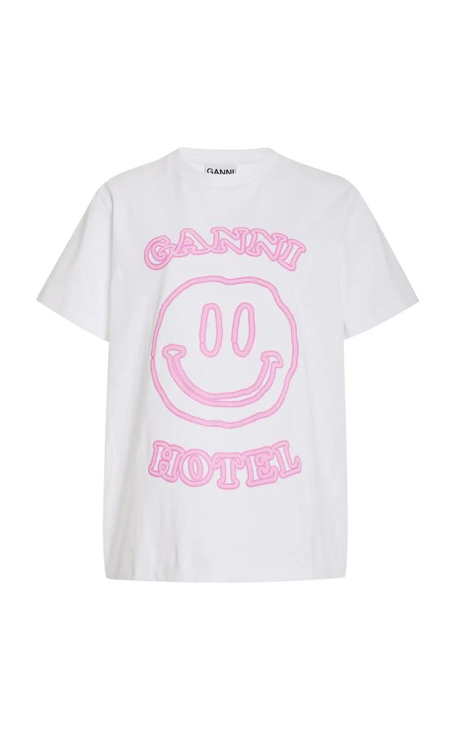 商品Ganni|Ganni - Women's Hotel Organic Cotton T-Shirt - White - S - Moda Operandi,价格¥484,第1张图片