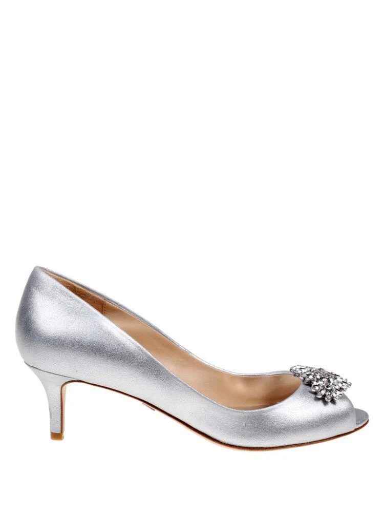 商品Badgley Mischka|Nakita II Kitten Heel Peep Toe Pumps,价格¥710,第3张图片详细描述