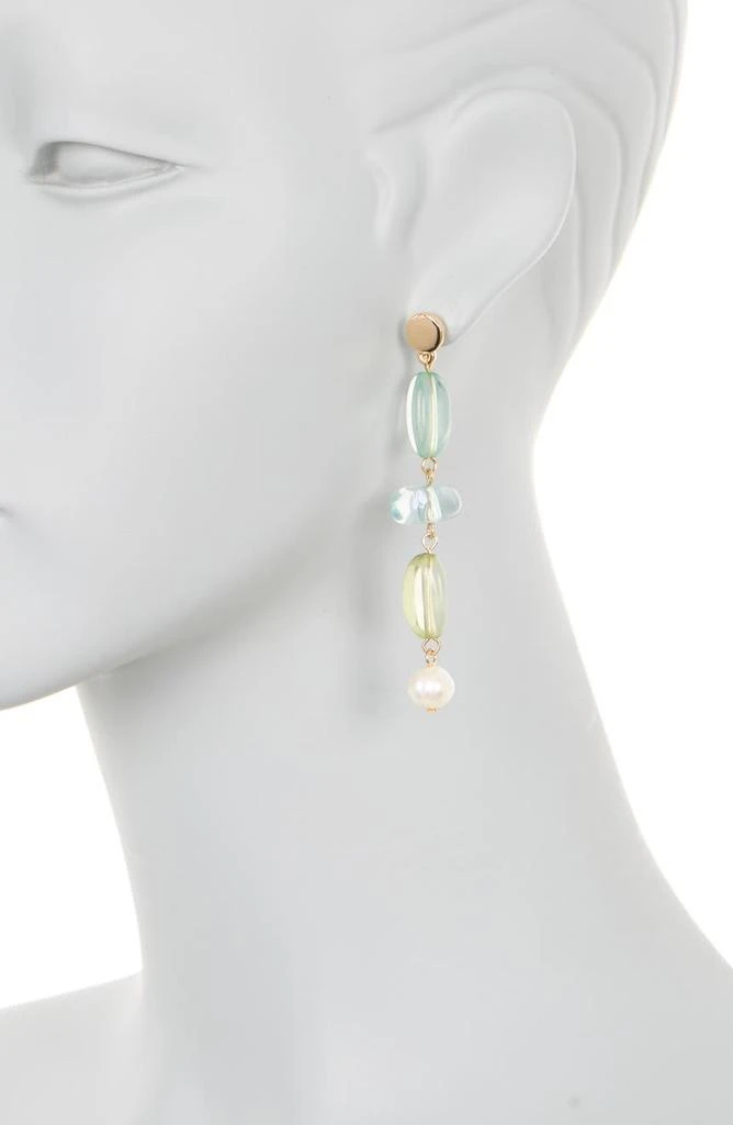 商品Nordstrom|Bead & Freshwater Pearl Linear Drop Earrings,价格¥74,第2张图片详细描述