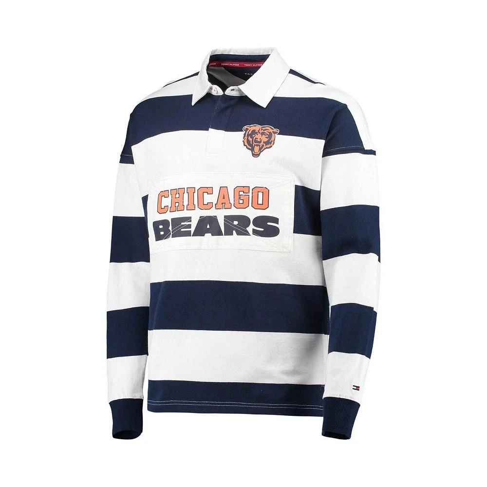 商品Tommy Hilfiger|Men's Navy, White Chicago Bears Varsity Stripe Rugby Long Sleeve Polo Shirt,价格¥727,第2张图片详细描述