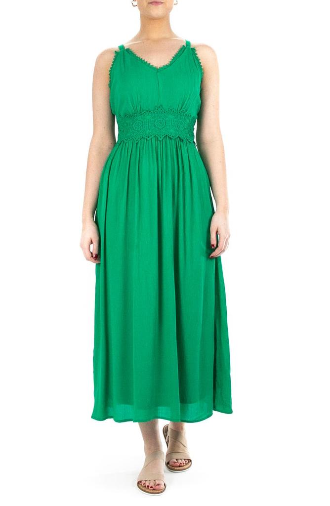 Sleeveless Lace Trim Maxi Dress商品第1张图片规格展示