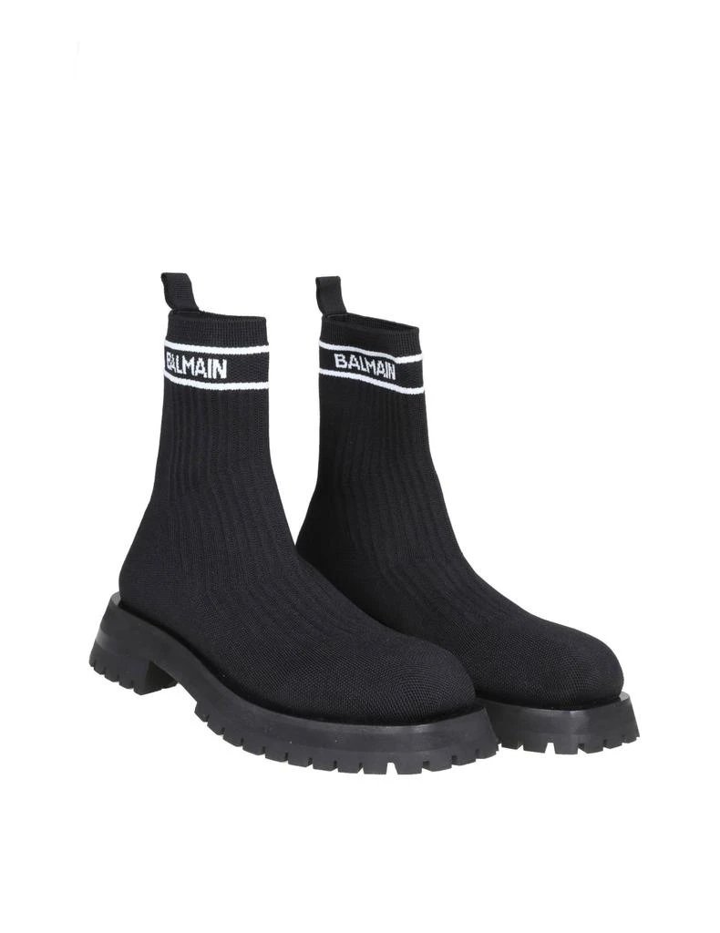 商品Balmain|Balmain Army Ankle Boots In Black Stretch Knit,价格¥3640,第2张图片详细描述