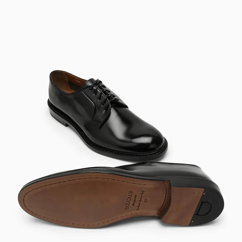 Low black leather lace-up 商品