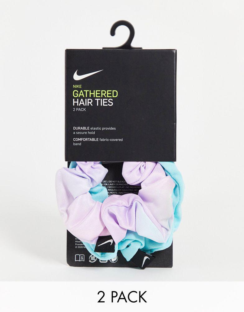 商品NIKE|Nike 2 pack of scrunchies in tie dye and blue,价格¥76,第1张图片