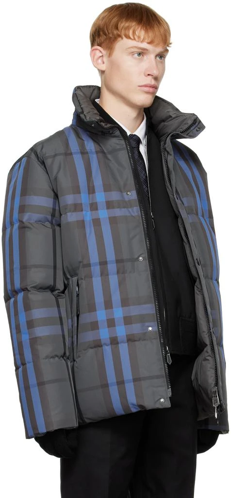 商品Burberry|Gray Check Reversible Down Jacket,价格¥11850,第2张图片详细描述