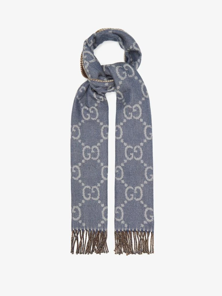 商品Gucci|GG logo-jacquard wool scarf,价格¥3159,第1张图片