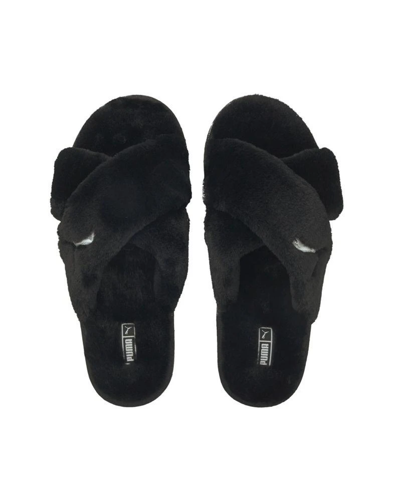 商品Puma|Puma fluff slippers in black,价格¥252,第4张图片详细描述