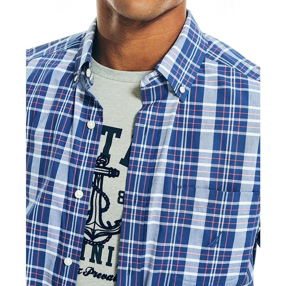 商品Nautica|Men's Classic-Fit Long-Sleeve Plaid Poplin Shirt,价格¥453,第6张图片详细描述