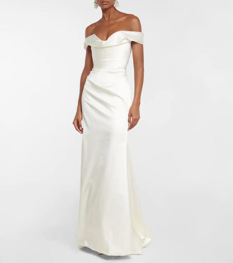 新娘造型 — Cora Cocotte垂褶缎布长礼服商品第2张图片规格展示