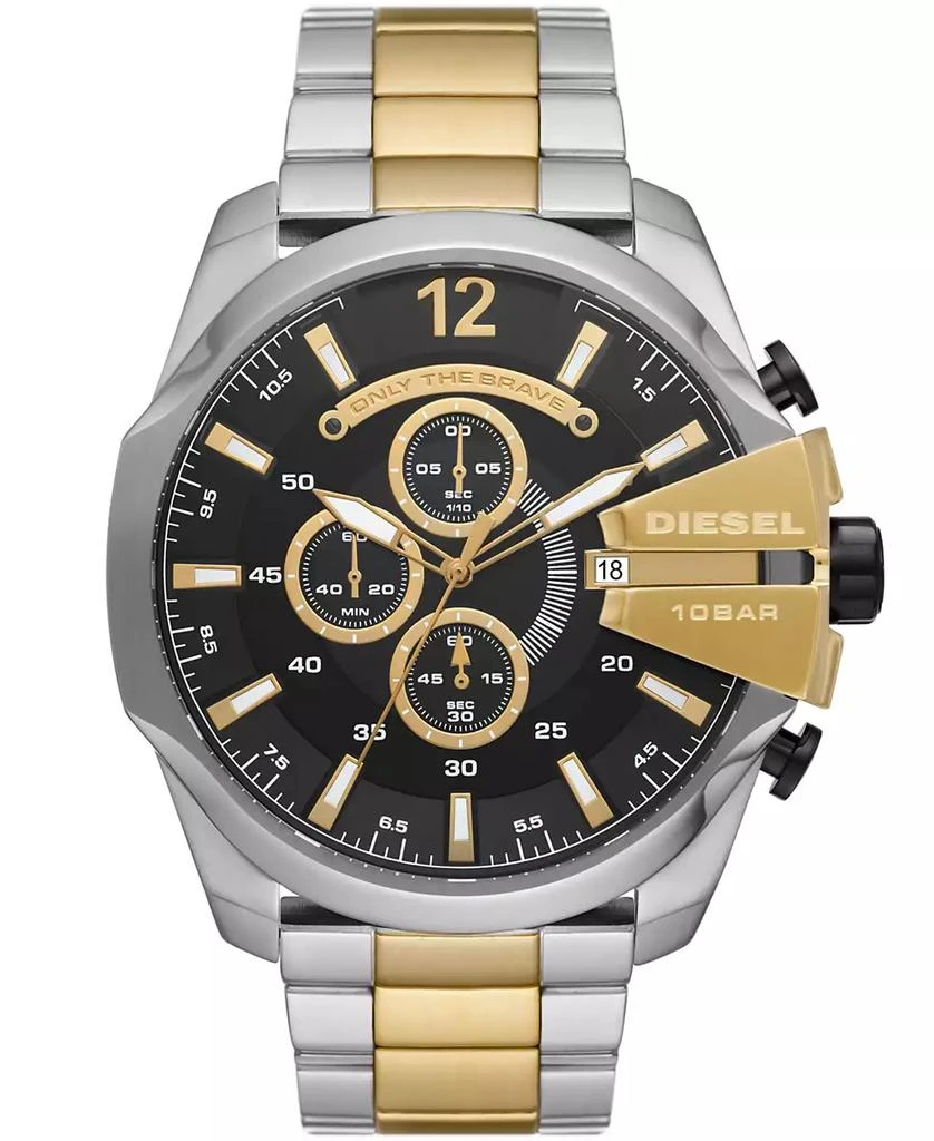 商品Diesel|Men's Mega Chief Chronograph Two-Tone Stainless Steel Bracelet Watch, 51mm,价格¥2010,第1张图片