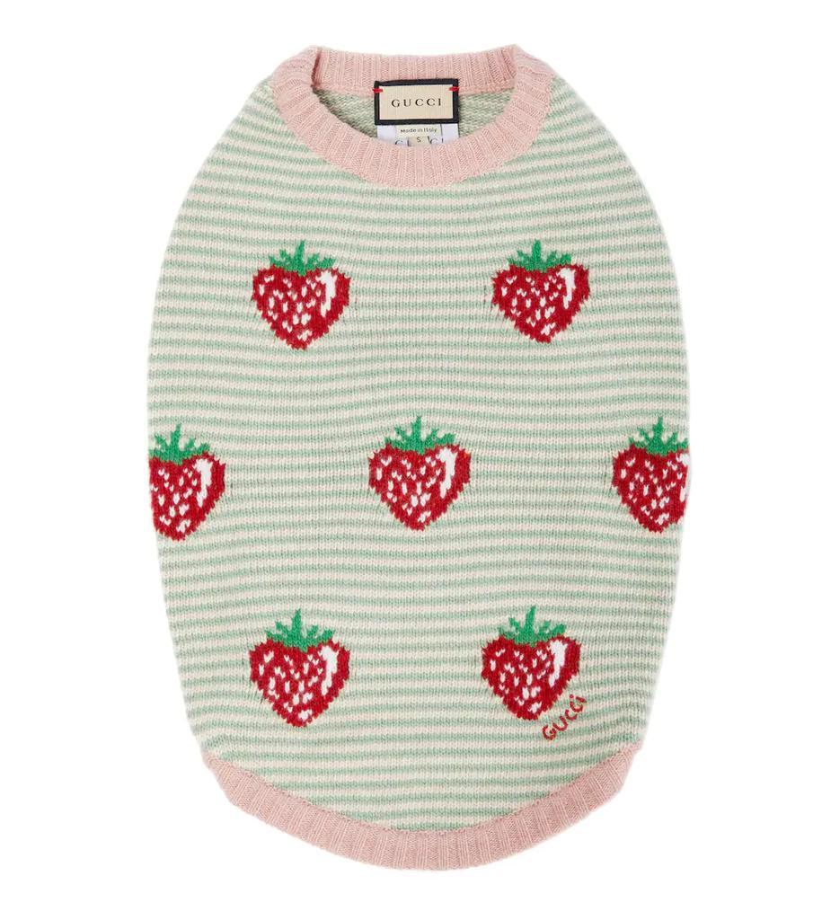 商品Gucci|草莓嵌花针织狗狗外套,价格¥4271,第1张图片