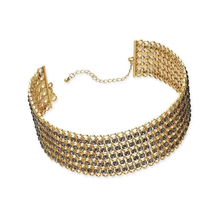 商品INC International|M. Haskell for  Gold-Tone Black Stone Mesh Choker Necklace, Created for Macy's,价格¥80,第1张图片