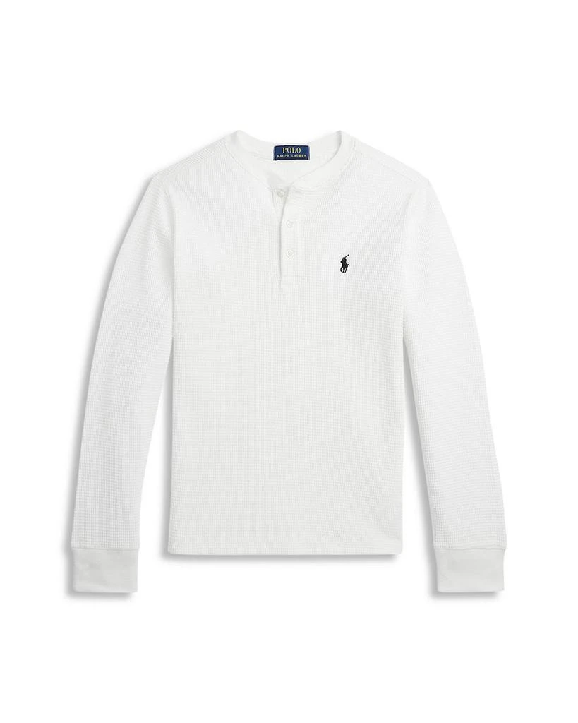 商品Ralph Lauren|Boys' Waffle Knit Cotton Henley Shirt - Little Kid, Big Kid,价格¥113,第1张图片详细描述