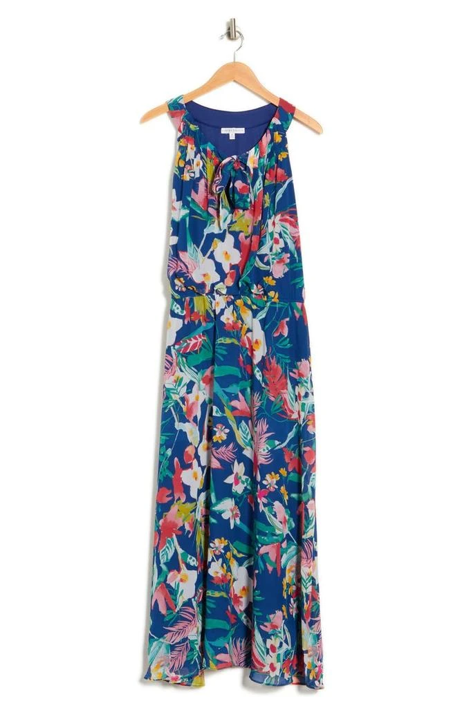 商品Sandra Darren|Tie Neck Sleeveless Floral Print Maxi Dress,价格¥246,第3张图片详细描述