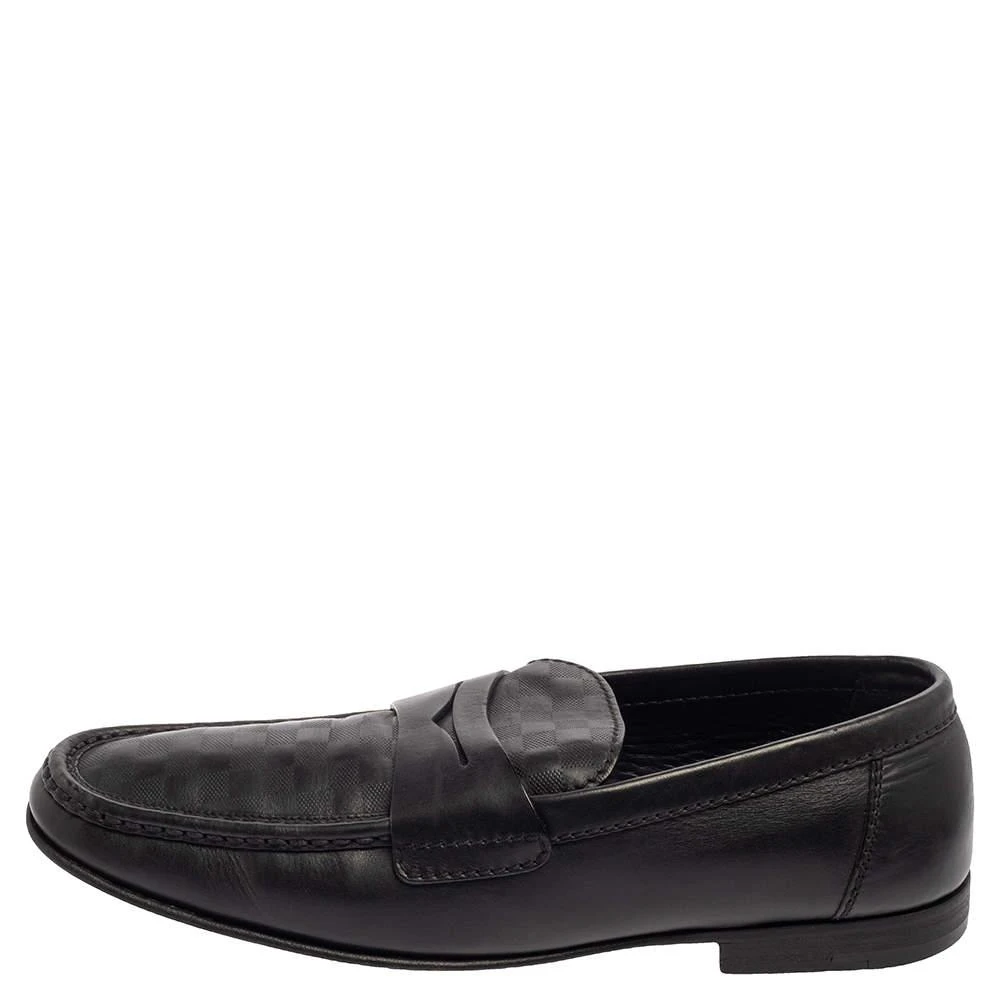 商品[二手商品] Louis Vuitton|Louis Vuitton Black Damier Embossed Santiago Loafers Size 41.5,价格¥4068,第2张图片详细描述