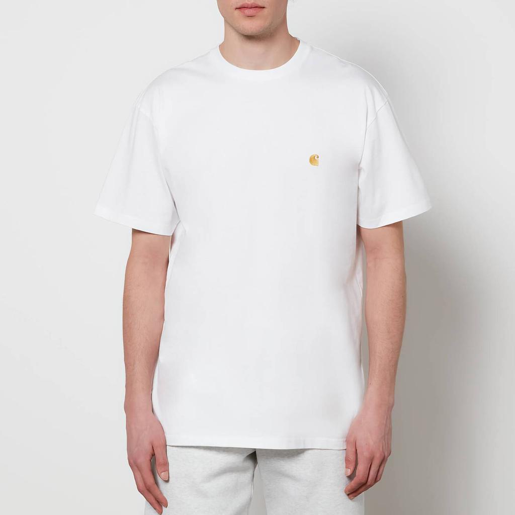 商品Carhartt|Carhartt WIP Men's Chase T-Shirt - White/Gold,价格¥289,第1张图片