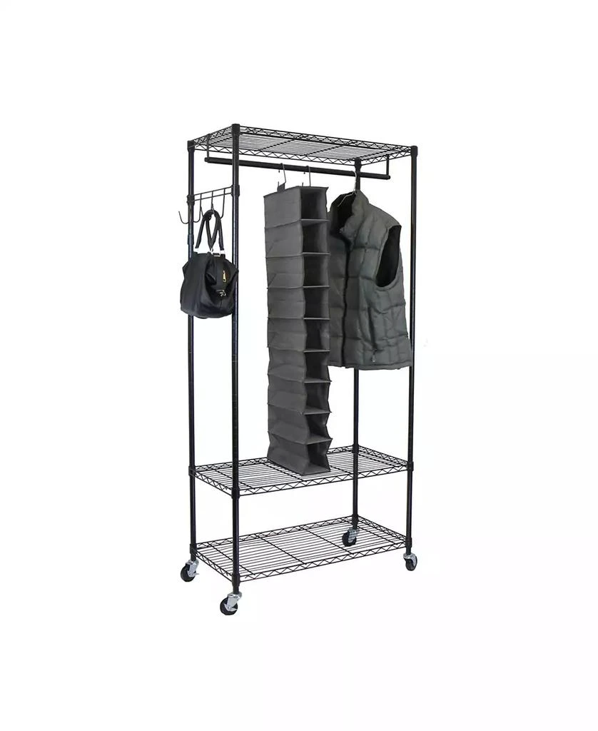 商品Oceanstar|Garment Rack with Adjustable Shelves with Hooks,价格¥1114,第3张图片详细描述