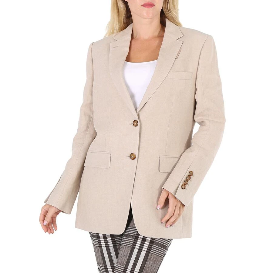 商品Burberry|Burberry Ladies Loulou Oatmeal Single-Breasted Tailored Jacket, Brand Size 8 (US Size 6),价格¥2383,第1张图片
