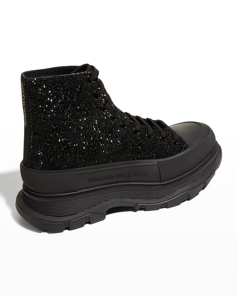 Men's Crystal-Embellished Leather Tread Slick Boots商品第3张图片规格展示