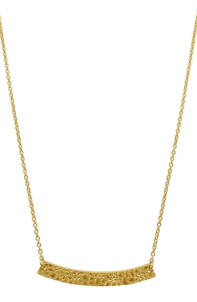 商品ADORNIA|14K Gold Plated Hammered Bar Pendant Necklace,价格¥180,第1张图片