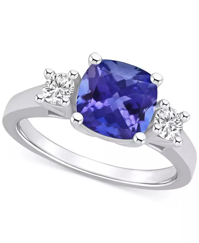商品Macy's|Tanzanite (2-1/3 ct. t.w.) & Diamond (1/3 ct. t.w.) Cushion Ring in 14k Gold,价格¥24941,第1张图片