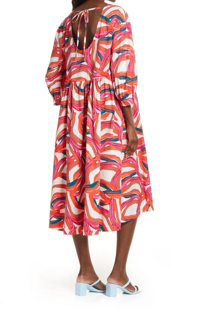 商品Nordstrom|Cristina Martinez Rainbow Print Long Sleeve Cotton Dress,价格¥294,第2张图片详细描述