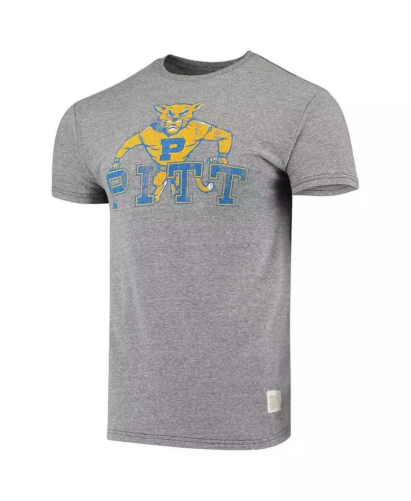 商品The Original Retro Brand|Men's Heathered Gray Pitt Panthers Team Vintage-Like Tri-Blend T-shirt,价格¥259,第2张图片详细描述
