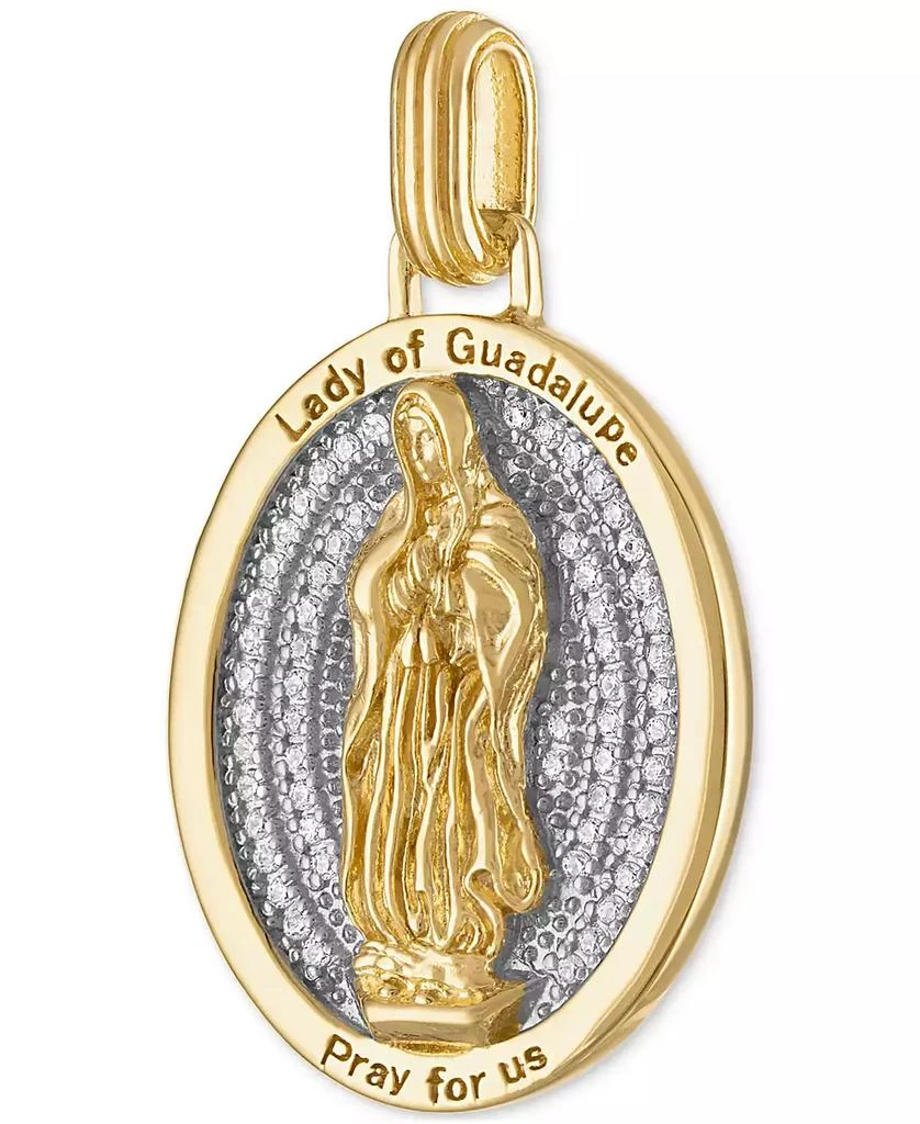 商品Esquire Men's Jewelry|Cubic Zirconia Our Lady of Guadalupe Amulet Pendant in Sterling Silver & 14k Gold-Plate, Created for Macy's,价格¥827,第2张图片详细描述