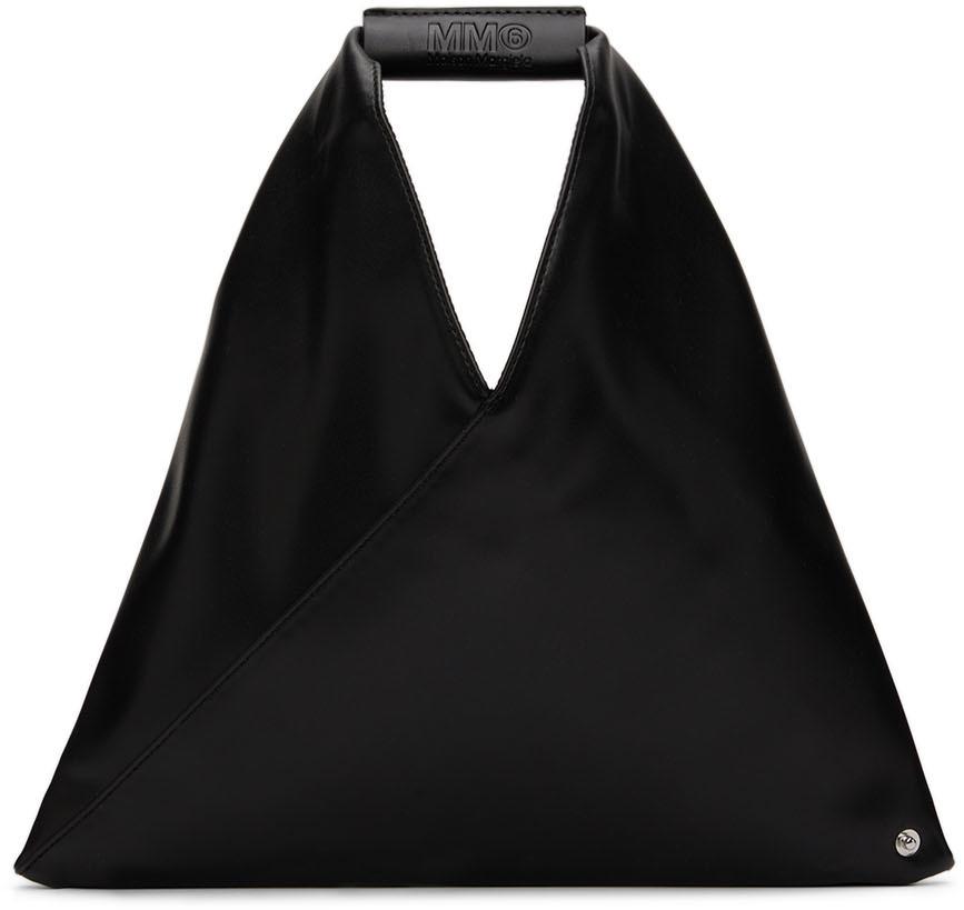 女式 黑色 人造皮革迷你三角托特包商品第1张图片规格展示