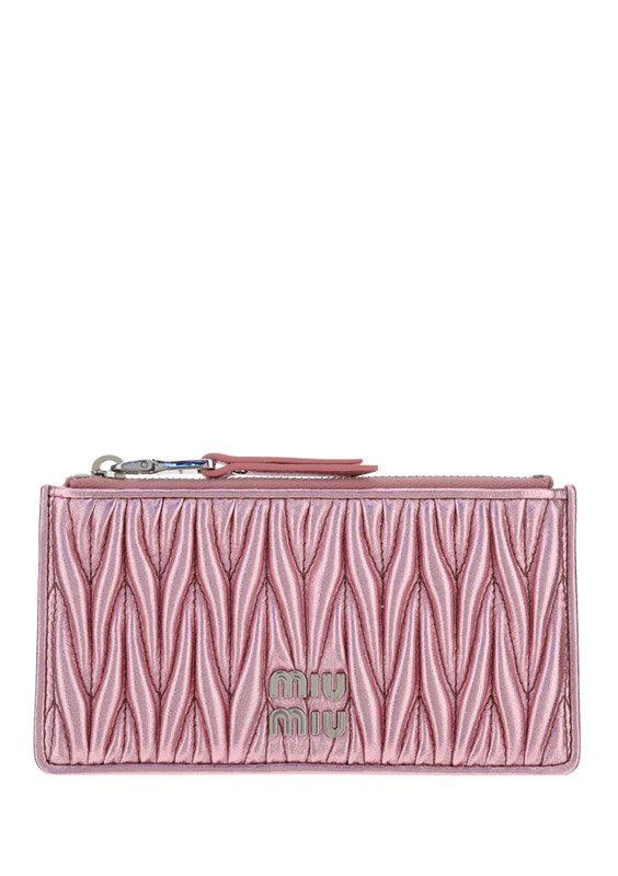 商品Miu Miu|Miu Miu Logo Plaque Zipped Card Holder,价格¥2120,第1张图片