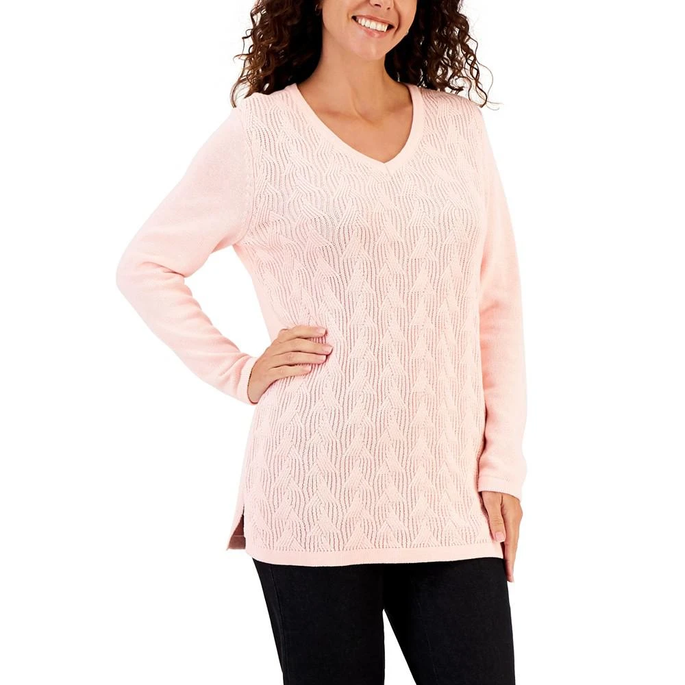 商品Karen Scott|Women's Cable-Knit Tunic Sweater, Created for Macy's,价格¥99,第1张图片