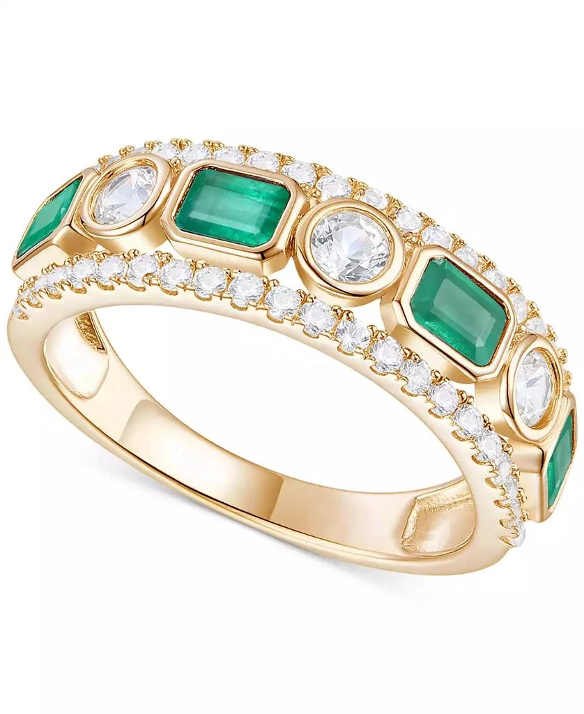 商品Macy's|Emerald (3/4 ct. t.w.) & Diamond (3/4 ct. t.w.) Band in 14k Gold (Also in Ruby & Sapphire),价格¥26611,第1张图片