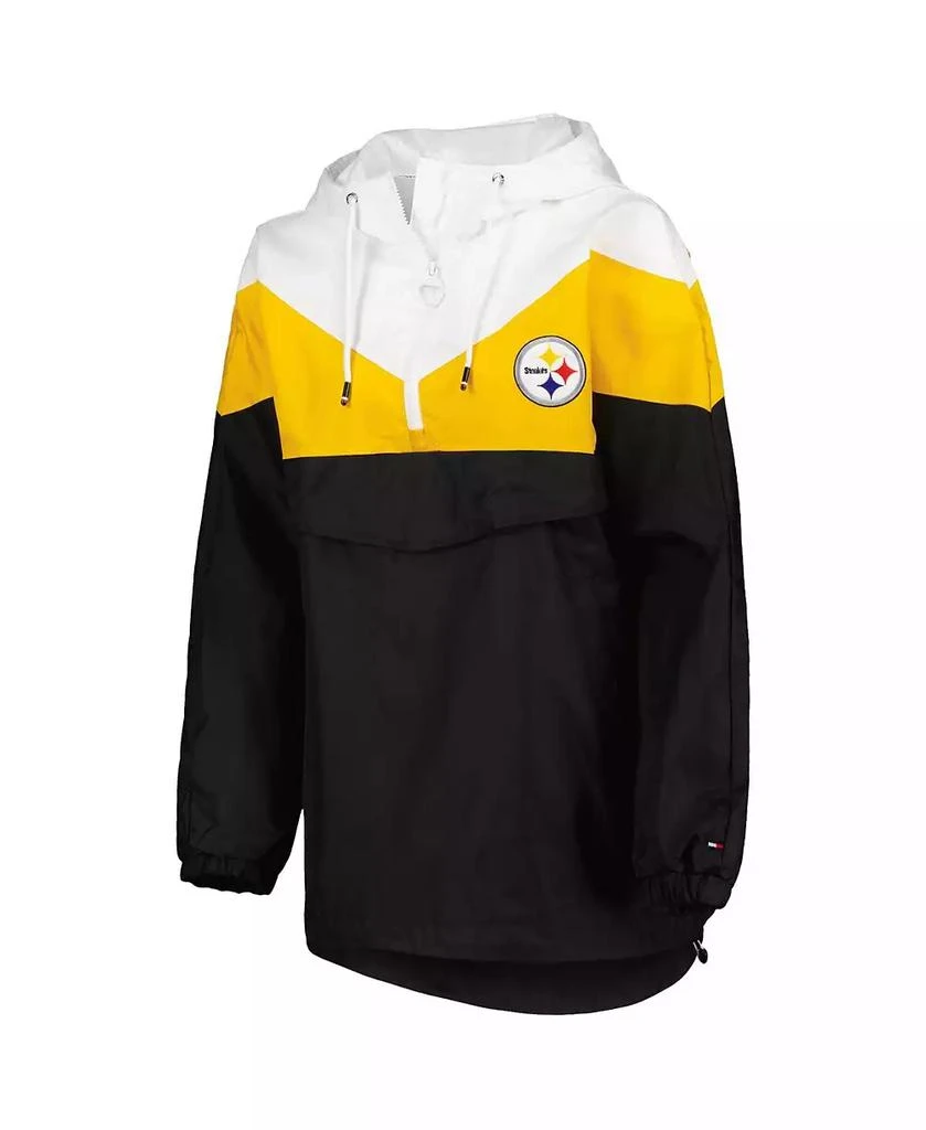 商品Tommy Hilfiger|Women's White, Gold Pittsburgh Steelers Staci Half-Zip Hoodie Windbreaker Jacket,价格¥727,第2张图片详细描述