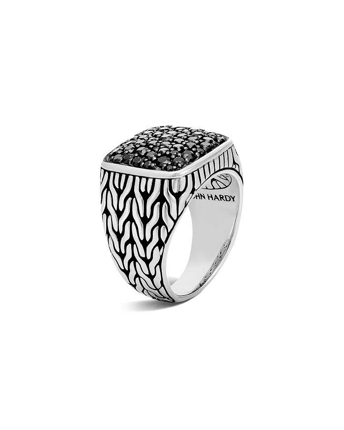 商品John Hardy|Sterling Silver Classic Chain Black Sapphire Signet Ring,价格¥7438,第1张图片