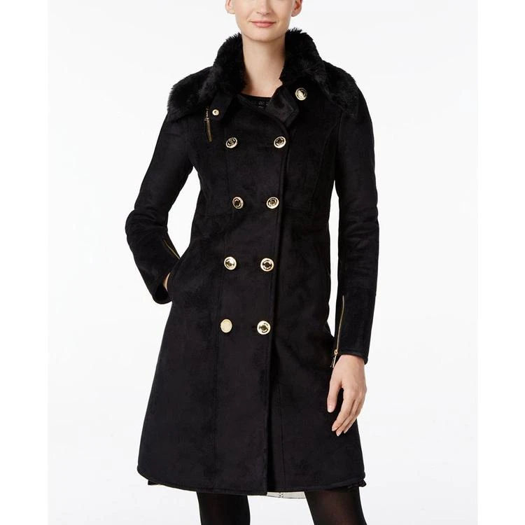 商品Calvin Klein|Double-Breasted Faux-Shearling Walker Coat,价格¥1420,第1张图片